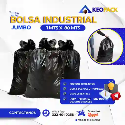 Unidad Bolsa Industrial 1 Mt X 80 Cm - Empaques Plásticos