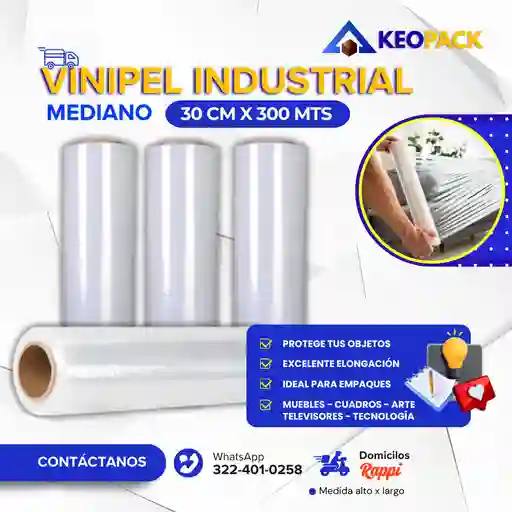 Vinipel - Pelex 30 Cm X 300 Mts Largo - Empaques Plásticos