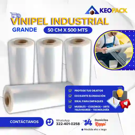 Vinipel - Pelex 50 Cm X 500 Mts Largo - Empaques Plásticos