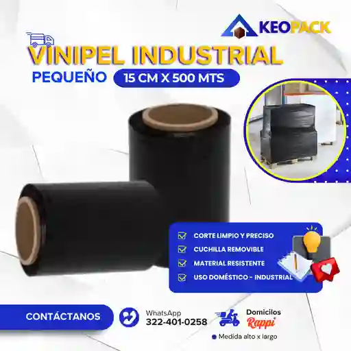 Vinipel - Pelex Negro 15 Cm X 500 Mts Largo - Empaques Plásticos