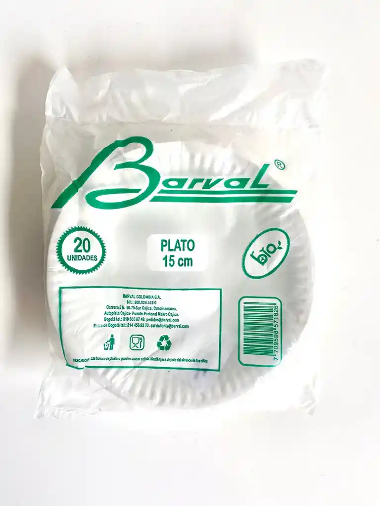Plato 15 Cms Cartón Desechable Pando