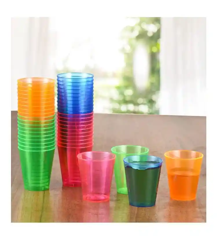 Copa 2 Onzas Desechable Cristal Colores