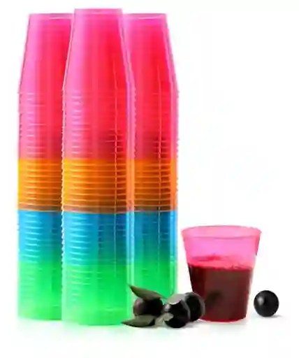 Copa 2 Onzas Desechable Cristal Colores