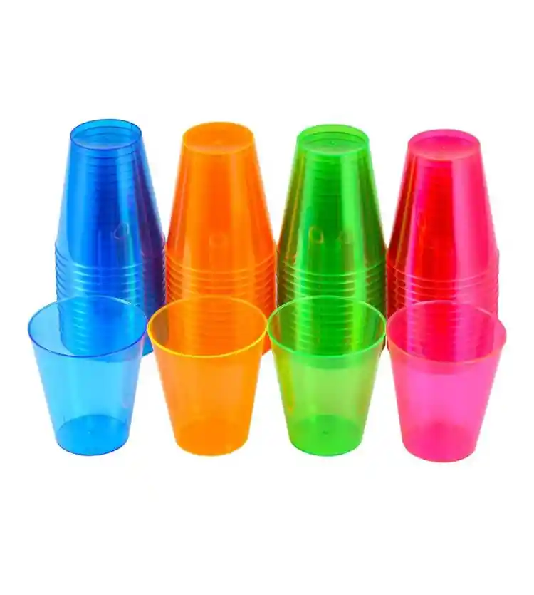 Copa 2 Onzas Desechable Cristal Colores