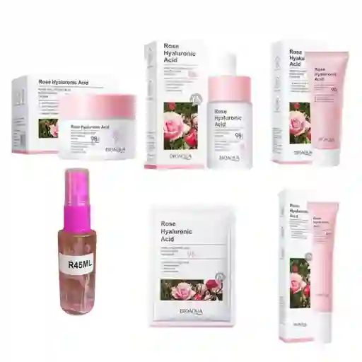 Kit Facial Rosas Y Ácido Hialuronico Bioaqua 6 Productos