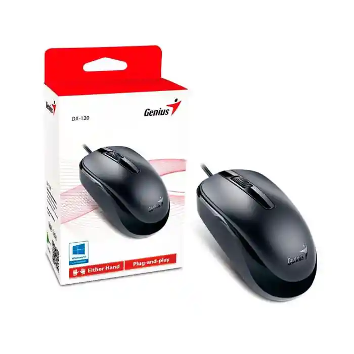 Mouse Genius Dx-120 Usb Alambrico Blanco / Negro