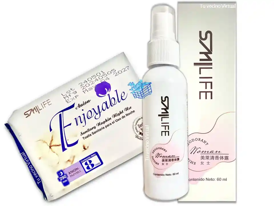Desodorante Mujer Natural Hgw + Toallas Sanitarias Noche
