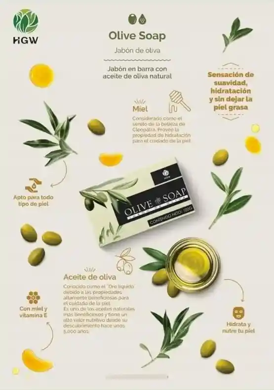 Desodorante Natural Para Hombre Hgw + Jabon De Oliva