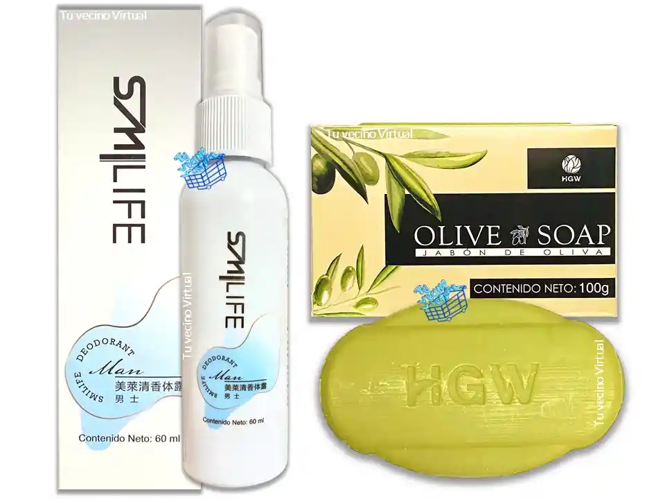 Desodorante Natural Para Hombre Hgw + Jabon De Oliva