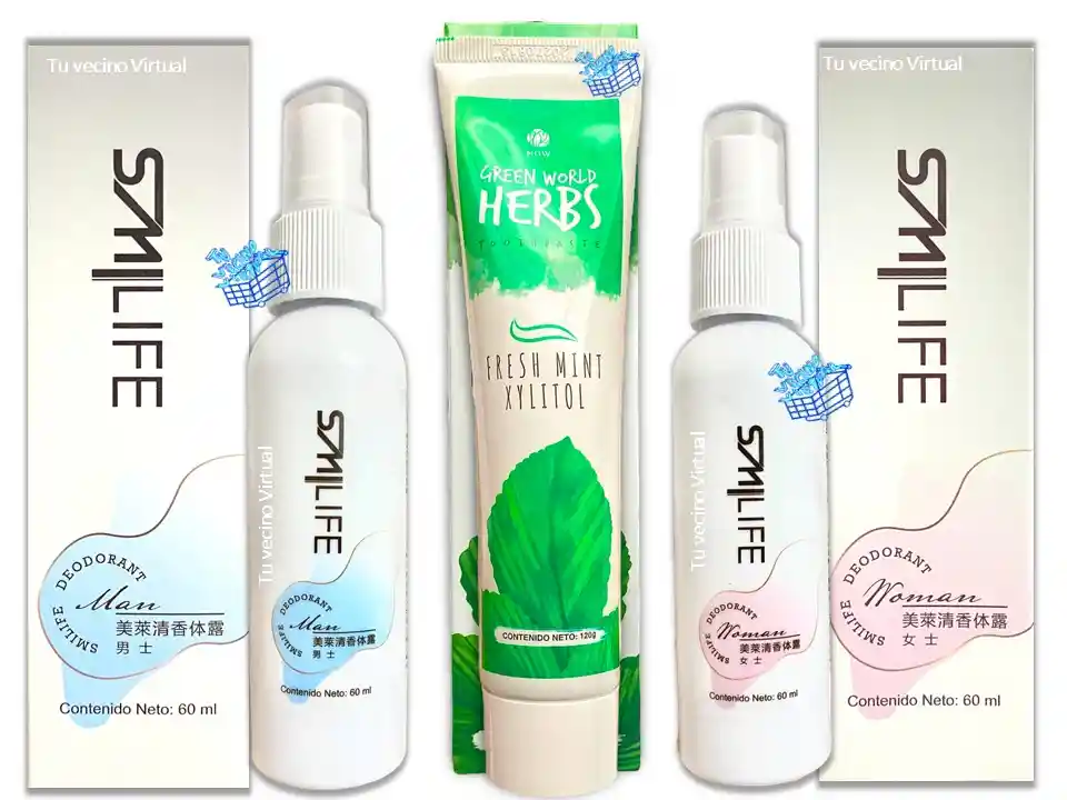 Desodorante Natural Para Hombre Y Mujer Hgw + Crema Dental