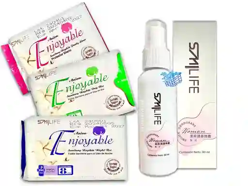 Desodorante Mujer+ Toallas Higiénicas Dia, Noche Y Protectores Diarios Hgw