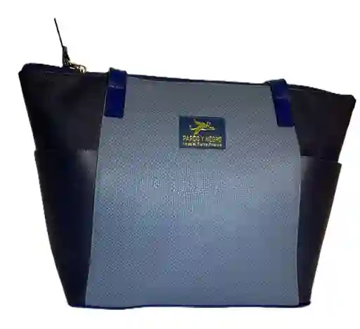 Bolso Cuero Natural Con Texturas