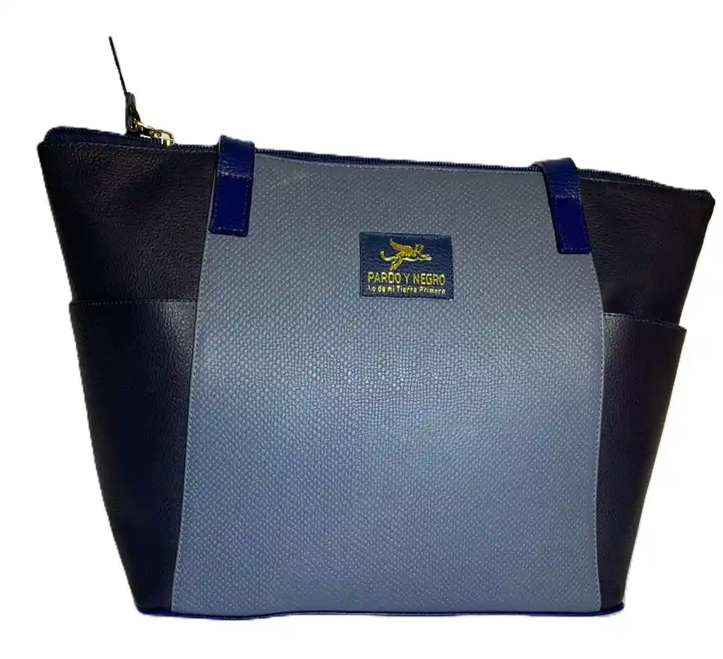Bolso Cuero Natural Con Texturas