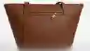 Bolso Cuero Natural Marron Con Textura, Correa En Cuero.