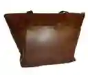 Bolso Cuero Natural Marron Con Textura, Correa En Cuero.