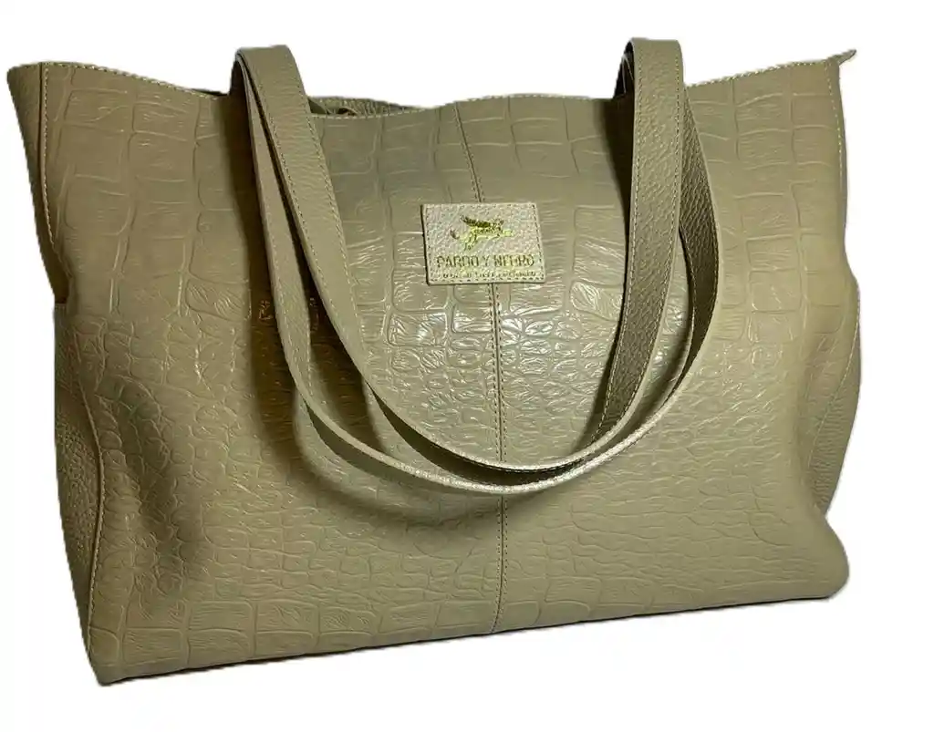 Bolso "ritorno" En Cuero Natural