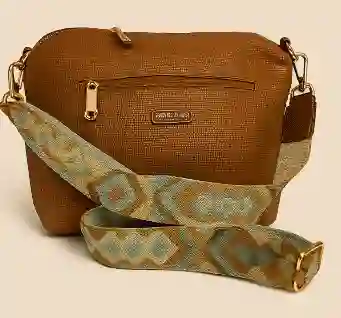 Bolso En Cuero Natural "fossil Azteca"