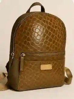 Morral Cuero Natural Cocodrilo