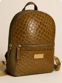 Morral Cuero Natural Cocodrilo