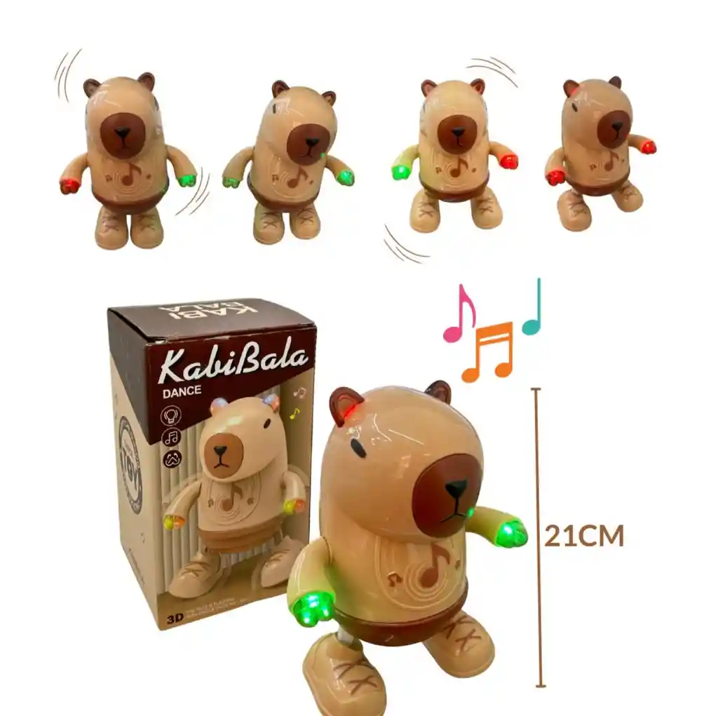 Muñeco De Capibara Bailarín Con Luz Y Sonido Movimiento