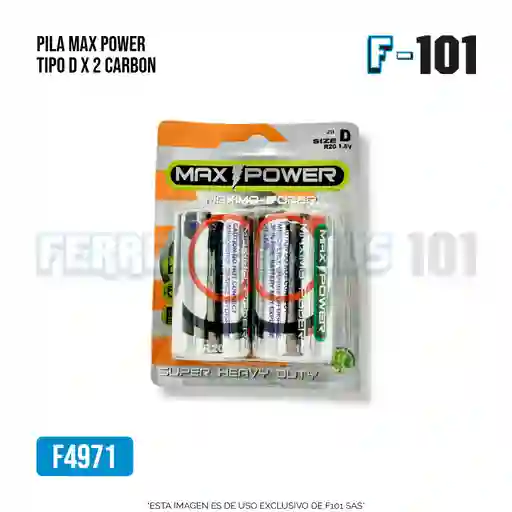 Pila Max Power Tipo D X 2 Carbon