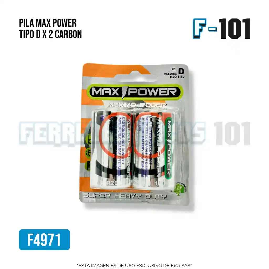 Pila Max Power Tipo D X 2 Carbon