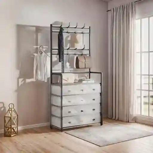 Estante Organizador Zapatos Con Perchero Zebbris 5 Niveles