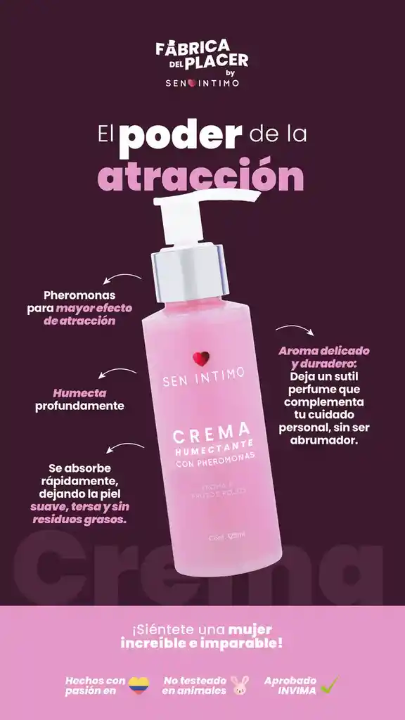 Crema Humectante Con Pheromonas X125ml Sen Intimo