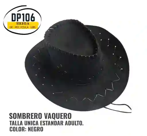 Sombrero Vaquero Negro Adulto