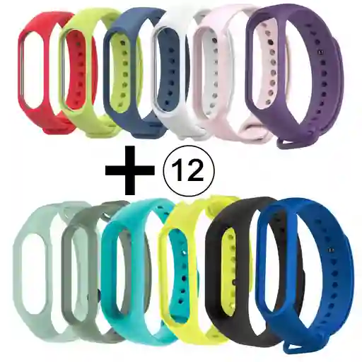 12 Correas Pulsera Repuesto Para Smartband M4, M5, M6