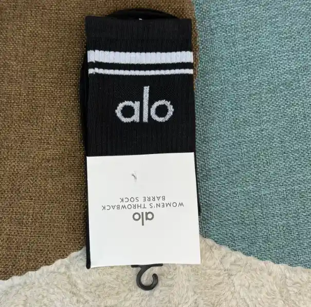 Medias Largas Alo / Negras / Algodon / Comodidad Y Moda