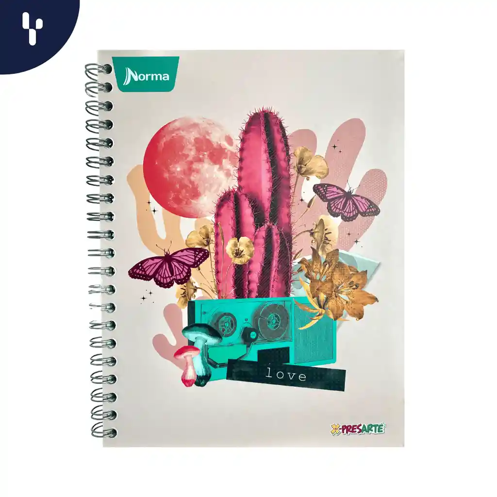 Cuaderno Argollado X-presarte Tapa Dura Grande 80 Hojas Linea Corriente (diferentes Motivos) Femenino