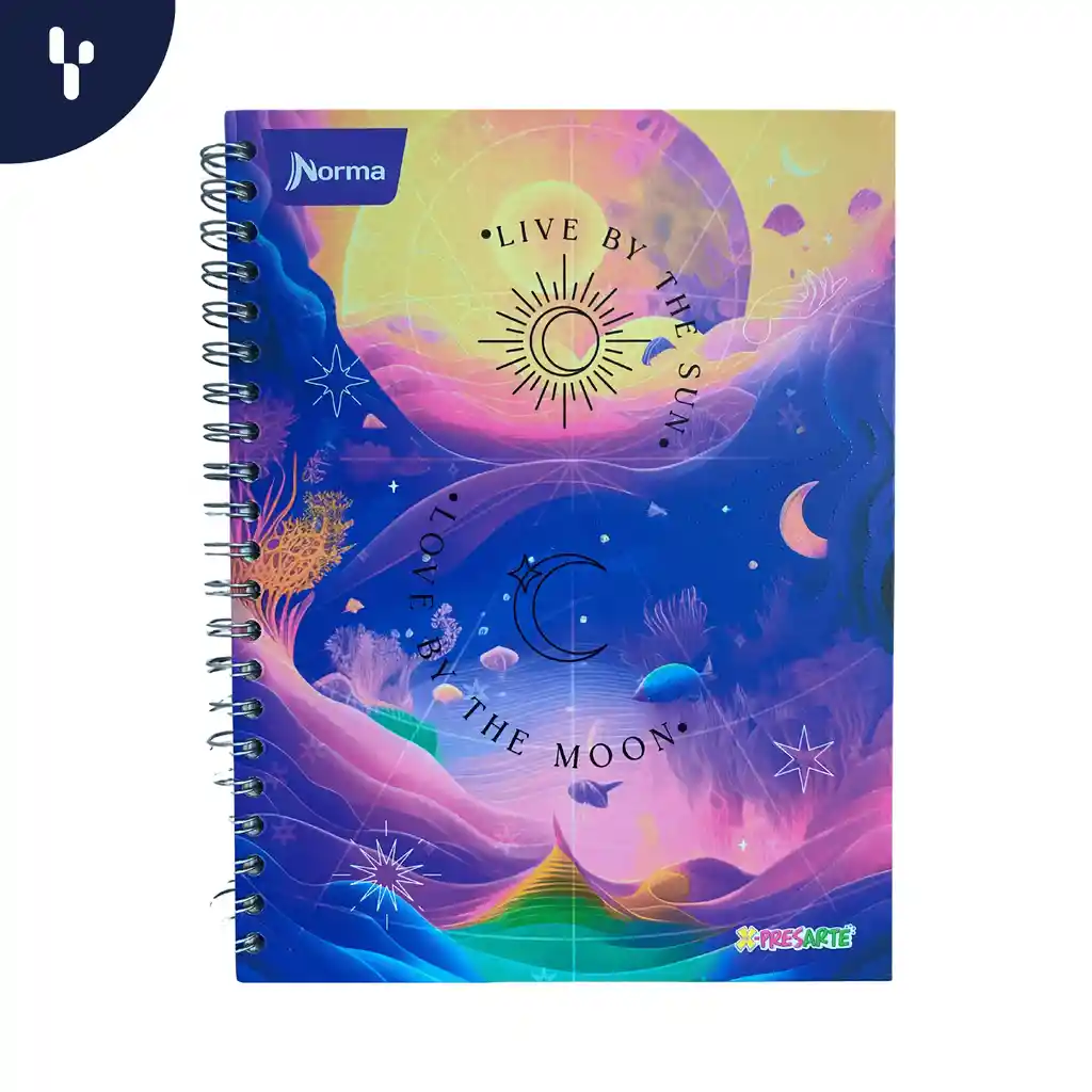 Cuaderno Argollado X-presarte Tapa Dura Grande 80 Hojas Linea Corriente (diferentes Motivos) Femenino