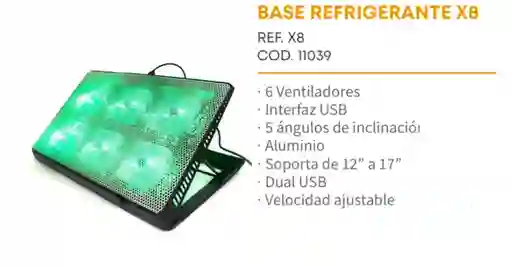 Base Refrigerante 6 Ventiladores