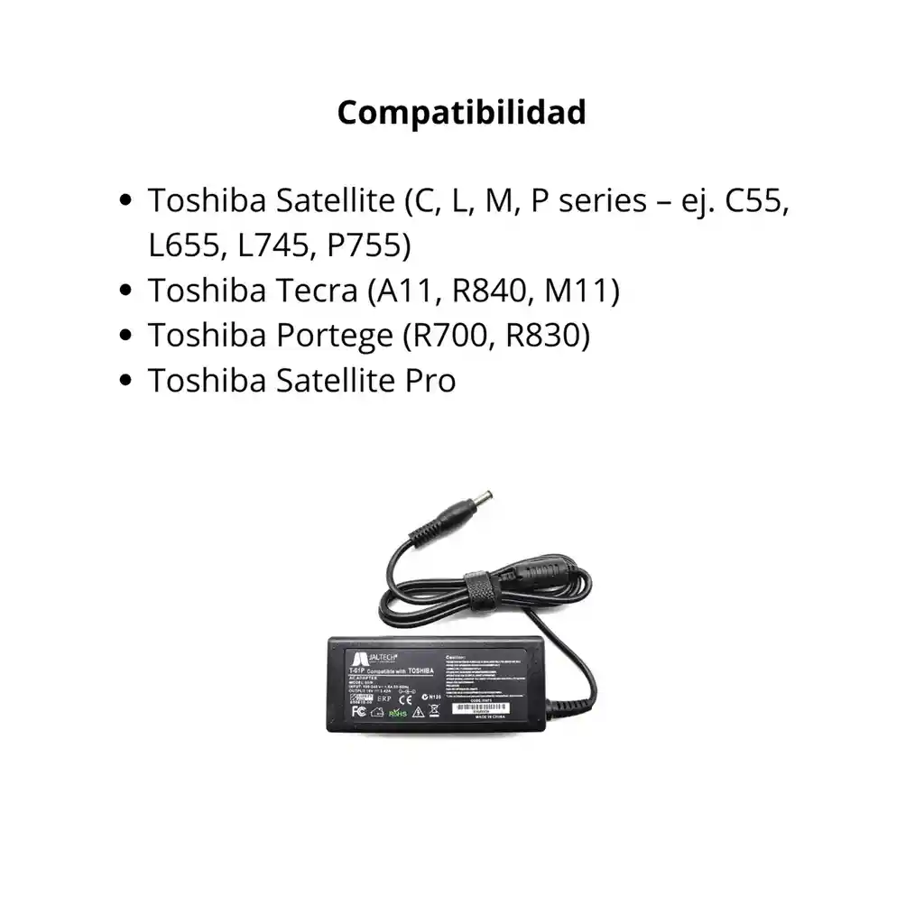 Cargador Toshiba 19v 3.42 Generico