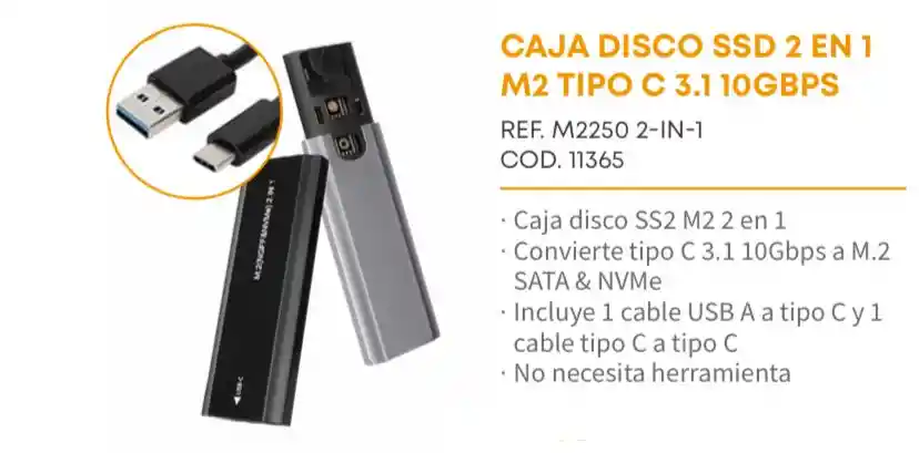Caja Disco Externo M..2 - Ssd