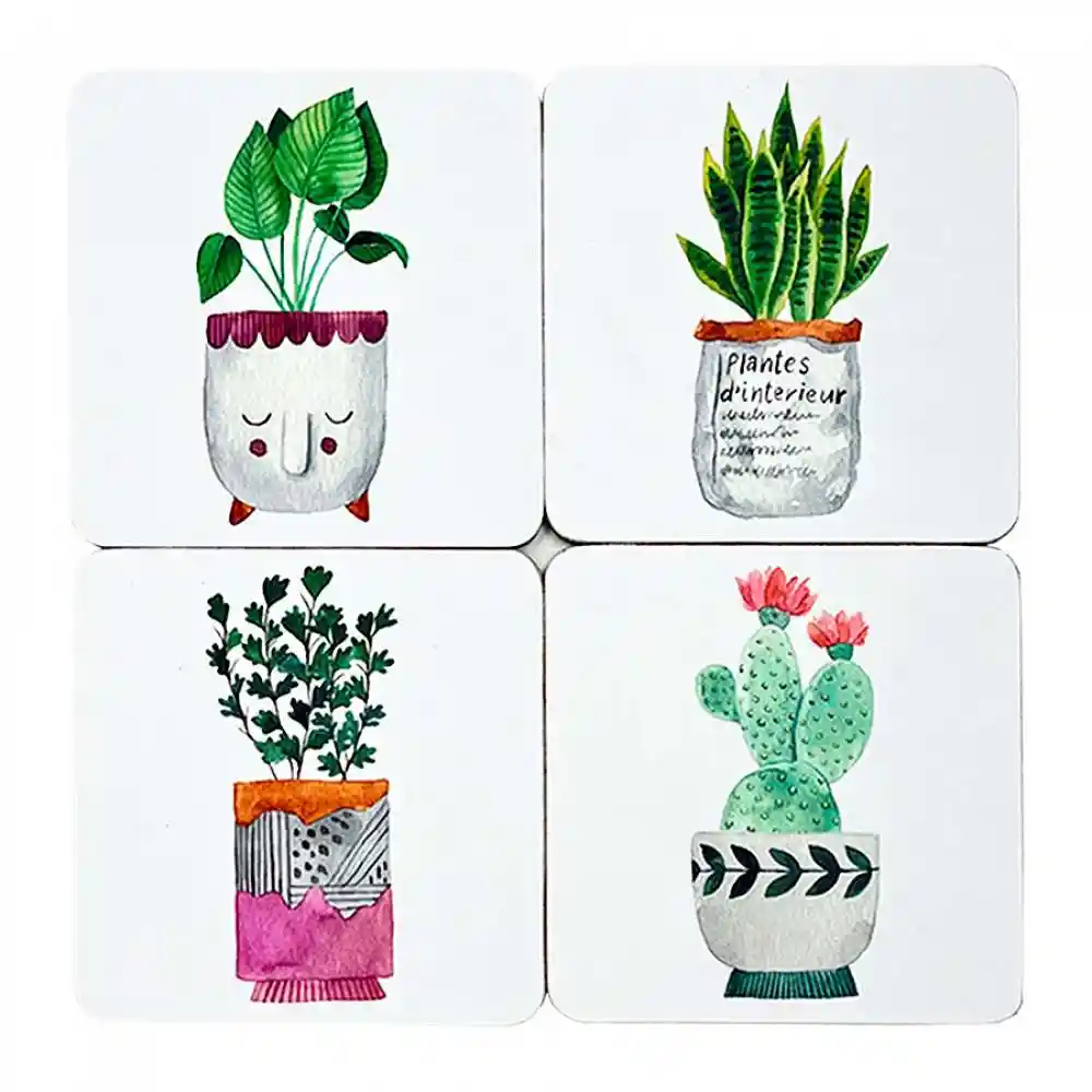 Portavasos Expressions Set 10x10cm 4 Und Mdf Mack