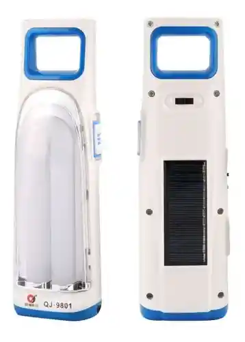 Lámpara Led Recargable Qj-9802 Con Carga Solar Y Por Corriente – Portátil Y Eficiente