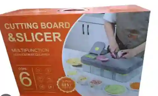 Tabla De Picar Multifuncional Con Cortador – 6 En 1 Para Frutas Y Verduras