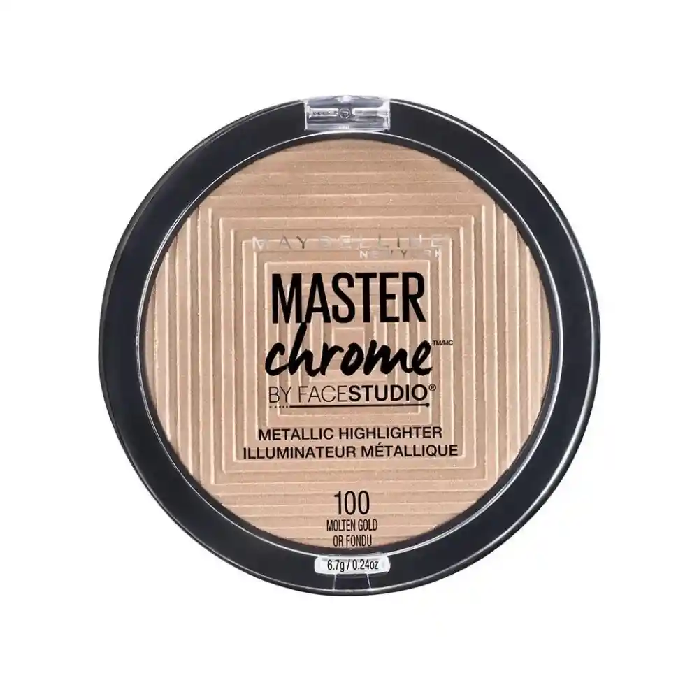 Iluminador Maybelline Facestudio® Master Chrometm Metallic Tono 100 Molten Gold