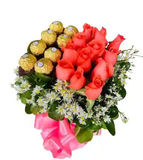 Caja Rosas Salmón Chocolates
