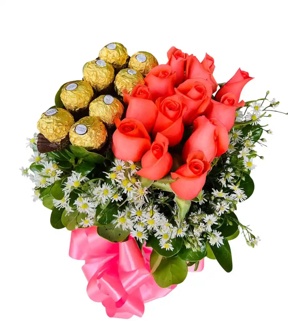 Caja Rosas Salmón Chocolates