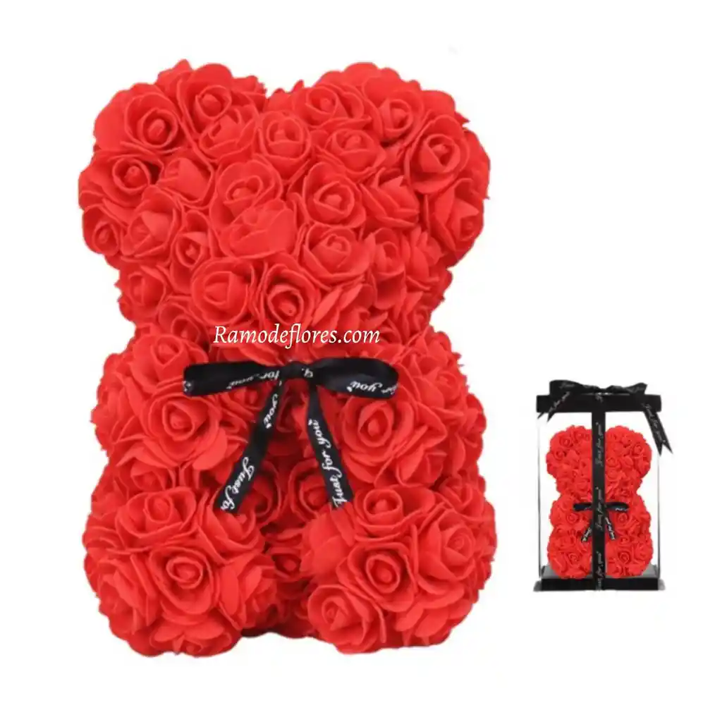 Oso De Rosas En Foami Rojo 20cms