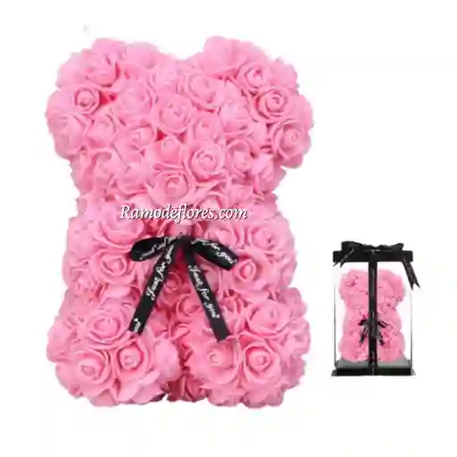 Oso De Rosas En Foami Rosado 20cms