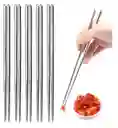 Palillos Chinos Metálicos Acero Inoxidable X5 Pares