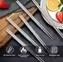 Palillos Chinos Metálicos Acero Inoxidable X5 Pares