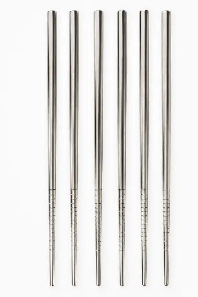 Palillos Chinos Metálicos Acero Inoxidable X5 Pares