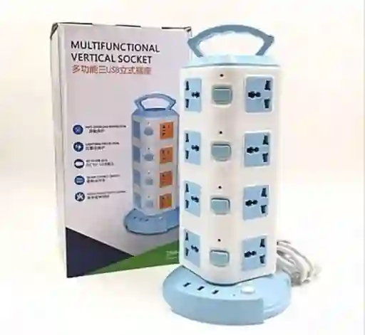 Multitoma Vertical Multifuncional – Torre De Energía Con Puertos Usb