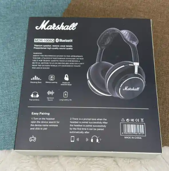 Diademas Marshall Universales / Conexion Bluetooth / Micro Sd / Audifonos