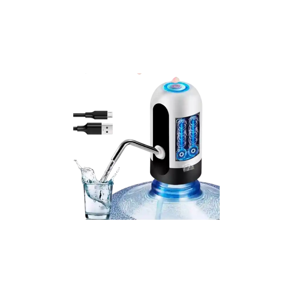 Dispensador De Agua Recargable Para Botellón Bomba Eléctrica Color Blanco